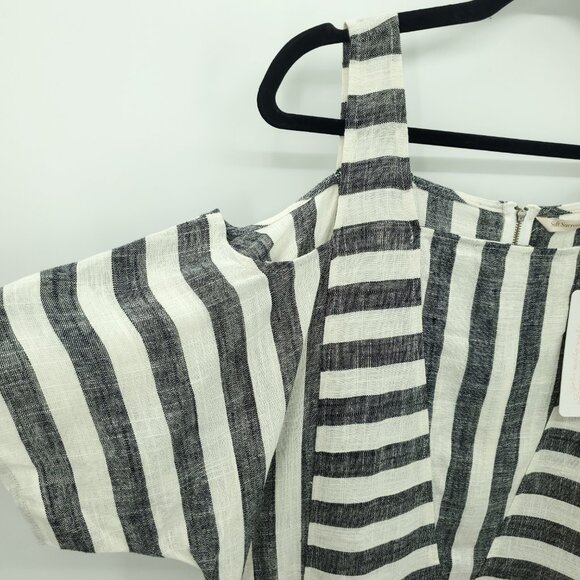 NWT Soft Surroundings Striped Linen-Blend Cold Shoulder Sunset Tunic Top M - Picture 6 of 16